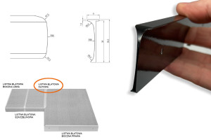Listwa blatowa kątowa DUROPAL 38 aluminium lakier czarny TG04.0414.07.055