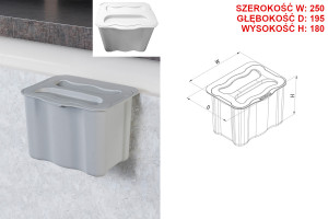 Kosz na śmieci zawieszany na front S-2575-W biały 5L
