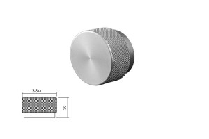 Uchwyt meblowy VIEFE GRAF BIG 0486 rozstaw 0, długość 38 stal szlachetna, inox 0486038L24