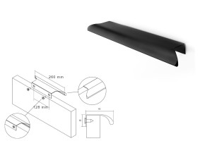 Uchwyt meblowy VIEFE 0369/128 RITTA czarny mat 0369128L09