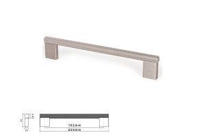 Uchwyt meblowy VIEFE GRAF BIG 0486 rozstaw 192, długość 224 stal szlachetna, inox 0486192L24