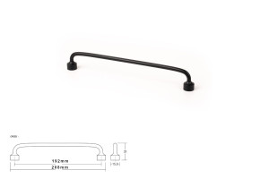 Uchwyt meblowy VIEFE 0495/192 FLOID czarny mat 0495192ZM2