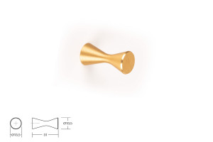Uchwyt meblowy VIEFE 0497 DIABOLO złoty, mosiądz szlifowany FI14 0497014L291