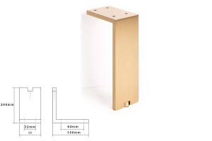 Nóżka meblowa VIEFE 6005 FONDA wysokość 20cm ciemny mosiądz szczotkowany 6005200L29 z regulacją