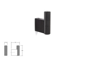 Wieszak meblowy, ścienny VIEFE 7009 GRAF czarny szlif 7009014L30
