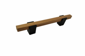 Uchwyt meblowy SCHWINN 2434/128 czarny mat + drewno