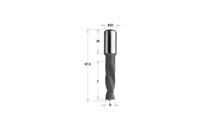 CMT 308.040.11 Wiertło HW NP D=4 I=26 L=57,5 S=10x20 RH