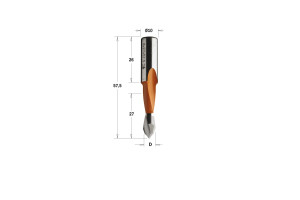 CMT 313.050.42 Wiertło P HW D=5 I=27 L=57,5 S=10x26 LH XTREME-HW