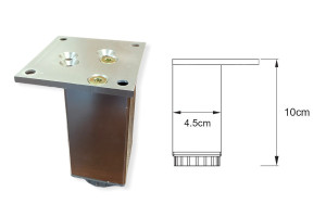 Nóżka, stopka 45x45 regulowana, wysokość H=100mm, elektropoler (efekt chromu) płytka w narożniku