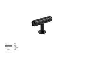 Uchwyt meblowy VIEFE RILLE 0528 rozstaw 0, długość 55 czarny szlif 0528055L30