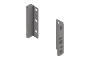 BLUM ZB4K000S Uchwyt drewnianej ścianki tylnej MERIVOBOX, wys. K (146 mm), prawy+lewy, szary indium mat