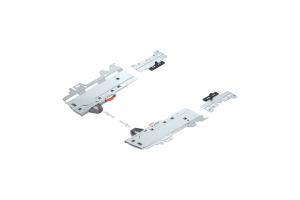 BLUM T60H4140 Zestaw (Jednostka TIP-ON BLUMOTION + Zabierak + Adapter), do MERIVOBOX, Typ S1, dł. NL=270-349 mm, Całkowita waga szuflady=10-20 kg, prawy+lewy, R7035 jasnoszara
