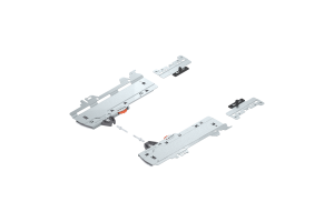 BLUM T60H4340 Zestaw (Jednostka TIP-ON BLUMOTION + Zabierak + Adapter), do MERIVOBOX, Typ L1, dł. NL=350-650 mm, Całkowita waga szuflady=10-20 kg, prawy+lewy, R7035 jasnoszara
