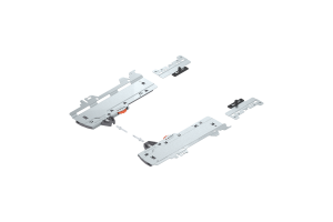 BLUM T60H4540 Zestaw (Jednostka TIP-ON BLUMOTION + Zabierak + Adapter), do MERIVOBOX, Typ L3, dł. NL=350-650 mm, Całkowita waga szuflady=15-40 kg, prawy+lewy, R7037 ciemnoszara