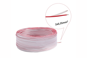 Oświetlenie meblowe Przewód metraż, 2x0,35mm2, biały. Design Light PRZ-MET-2X0,35-BI