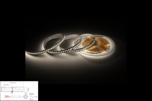 Oświetlenie meblowe TAŚMA LED ROLKA (5m) biała NEUTRALNA, moc 80, FUTURE TYP 2835 IP20 bez silikonu 880 LED szer 10mm, 4pkt/3cm, 2500lm. Design Light R-2835-FUT-800-20-40K-01