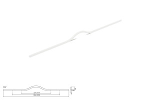 Uchwyt meblowy VIEFE BRAVE 0452 rozstaw 482, długość 600 biały mat 0452480FM1