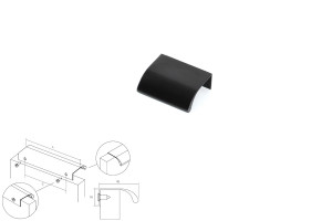 Uchwyt meblowy VIEFE 0372/032 ONA czarny szlif 0372032L30
