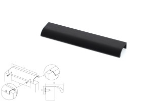 Uchwyt meblowy VIEFE 0372/0256 ONA czarny szlif 0372256L30