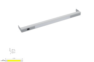 Oświetlenie meblowe POLARUS P 1164mm (do szafki 120cm) oprawa led do szuflad ALUMINIUM 12VDC/12W biały CIEPŁY z 2M kablem i wtyczką Mini. Design Light POLP-1164-BC-01W