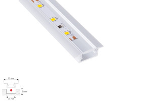 Oświetlenie meblowe profil INLINE MINI XL 3m, kolor ALUMINIUM - klosz transparentny, klosz wciskany. Design Light PROF-INLINEM-XL-TR-3M-W