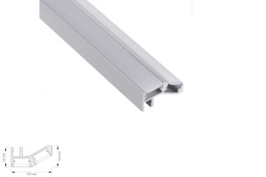 Oświetlenie meblowe profil NEOLINE 3m, kolor aluminium - klosz mleczny+mleczny, klosz wciskany. Design Light PROF-NEO-OP-OP-AL-3M-1W