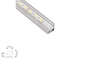 Oświetlenie meblowe profil TRI-LINE MINI 3m, kolor aluminium - klosz transparentny. Design Light PROFIL-MN-3LIN-TR-3W