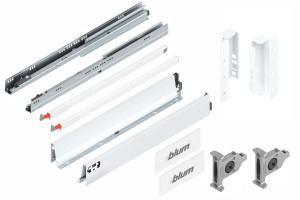 Szuflada Blum Tandembox 600mm, Średnia "B", Blumotion, Jedwabiście biała, 65 kg