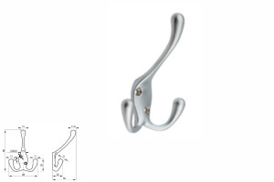 SORIA L Wieszak meblowy znal aluminium podwójny, REJS TI22.0040.14.529