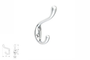 SORIA M Wieszak meblowy aluminium naturalnie anodowany pojedynczy, REJS TI22.0032.07.035