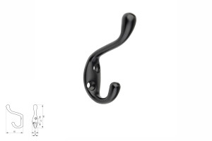SORIA M Wieszak meblowy aluminium czarny pojedynczy, REJS TI22.0032.07.715