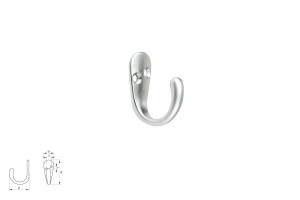 SORIA S Wieszak meblowy znal aluminium pojedynczy, REJS TI22.0031.14.529