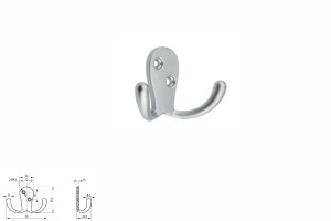 SORIA S Wieszak meblowy znal aluminium podwójny, REJS TI22.0039.14.529