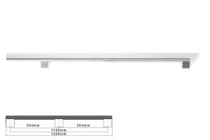 Uchwyt meblowy VIEFE GRAF BIG 0486 rozstaw 1168, długość 1200 stal szlachetna, inox 04861168L24