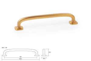 Uchwyt meblowy VIEFE 0616 QUART BIG rozstaw 160, długość 184 mosiądz cava szczotkowany 0616160Z618