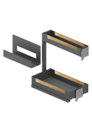 PEKA 04.8244.KPL/A PINELLO BOARD LIRO Z DREWNEM - UCHWYT NA DESKĘ/ PRAWY/ ANTRACYT