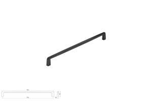Uchwyt meblowy SIRO 2570-332ZN16 antracyt błyszczący