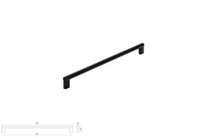 Uchwyt meblowy SIRO 2571-336PB12 czarny matowy