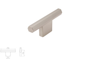 Uchwyt meblowy SIRO 2571-75ZN21 efekt stali nierdzewnej