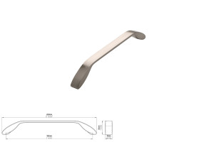Uchwyt meblowy SIRO 2266-209ZN21 efekt stali nierdzewnej