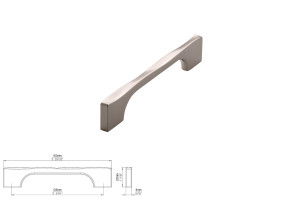 Uchwyt meblowy SIRO 2210-150ZN21 efekt stali nierdzewnej