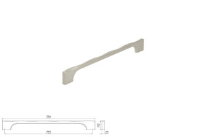 Uchwyt meblowy SIRO 2210-270ZN21 efekt stali nierdzewnej