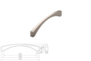 Uchwyt meblowy SIRO 2198-173ZN21 efekt stali nierdzewnej