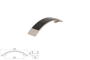 Uchwyt meblowy SIRO 2184-137ZN21GH2 efekt stali nierdzewna/wkładka czarna