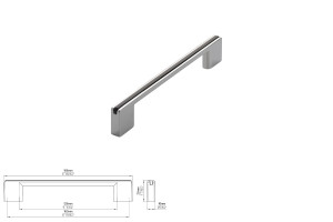 Uchwyt meblowy SIRO 2170-168ZN1A3 chrom połysk/wkładka czarna