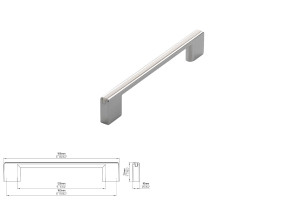 Uchwyt meblowy SIRO 2170-168ZN1A4 chrom połysk/wkładka biała