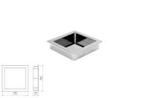 Uchwyt meblowy SIRO 2152-76ZN1 chrom połysk (uchwyt wpuszczany)