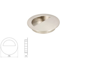 Uchwyt meblowy SIRO 2151-90ZN21 efekt stali nierdzewnej (uchwyt wpuszczany)