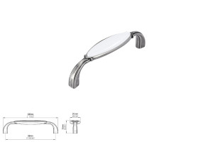 Uchwyt meblowy SIRO 1973-106ZN29A4 stare srebro/wkładka biała