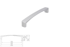 Uchwyt meblowy SIRO 1666-136PB21 efekt aluminium